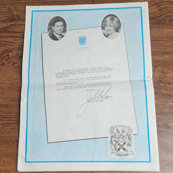 1983 Canadian Royal Visit Newspaper Insert Nova Scotia Diana and Charles - Picture 9 of 9